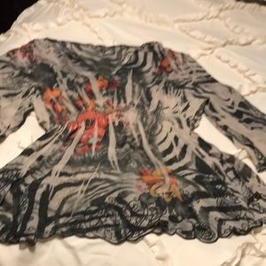 Size 3X Mughku by Sienna Rose tan/black blouse